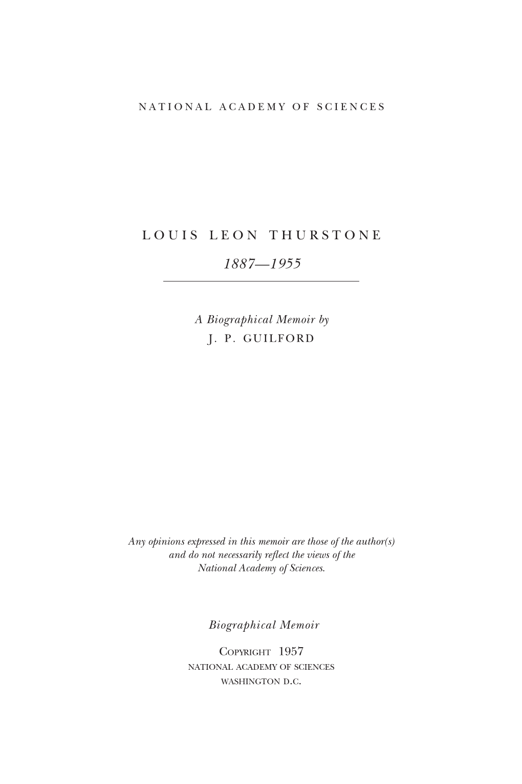 Louis Leon Thurstone