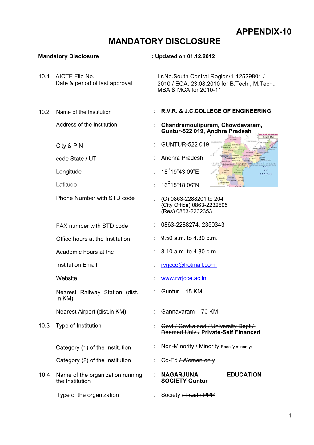 Appendix-10 Mandatory Disclosure