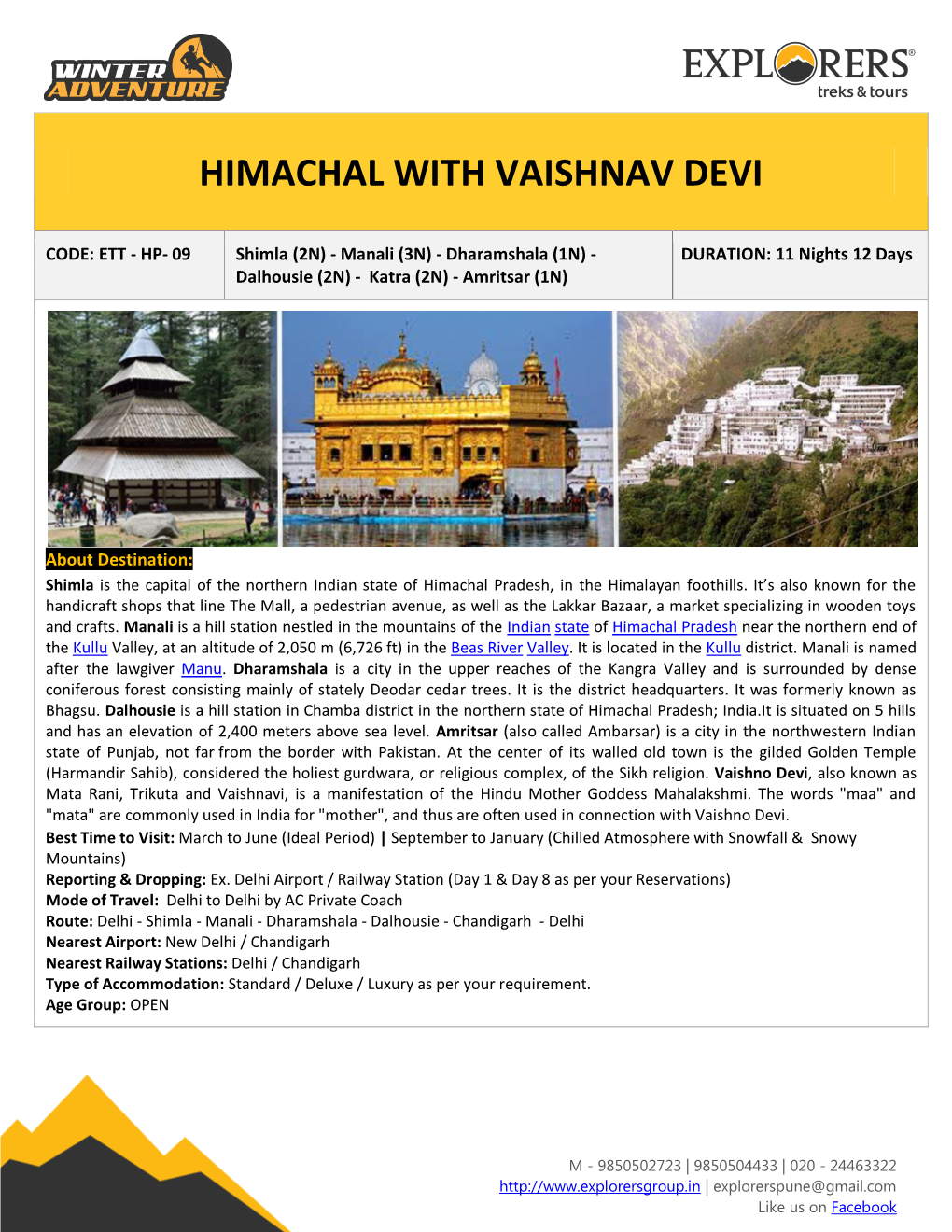 Himachal with Vaishnav Devi