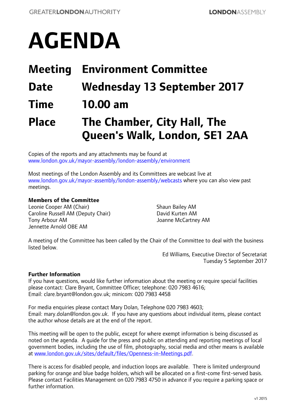 (Public Pack)Agenda Document for Environment Committee, 13/09
