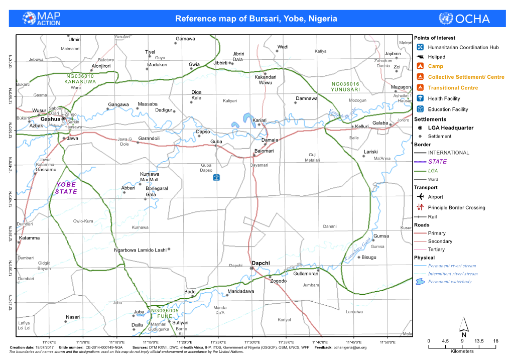 Xxx Reference Map of Bursari, Yobe, Nigeria