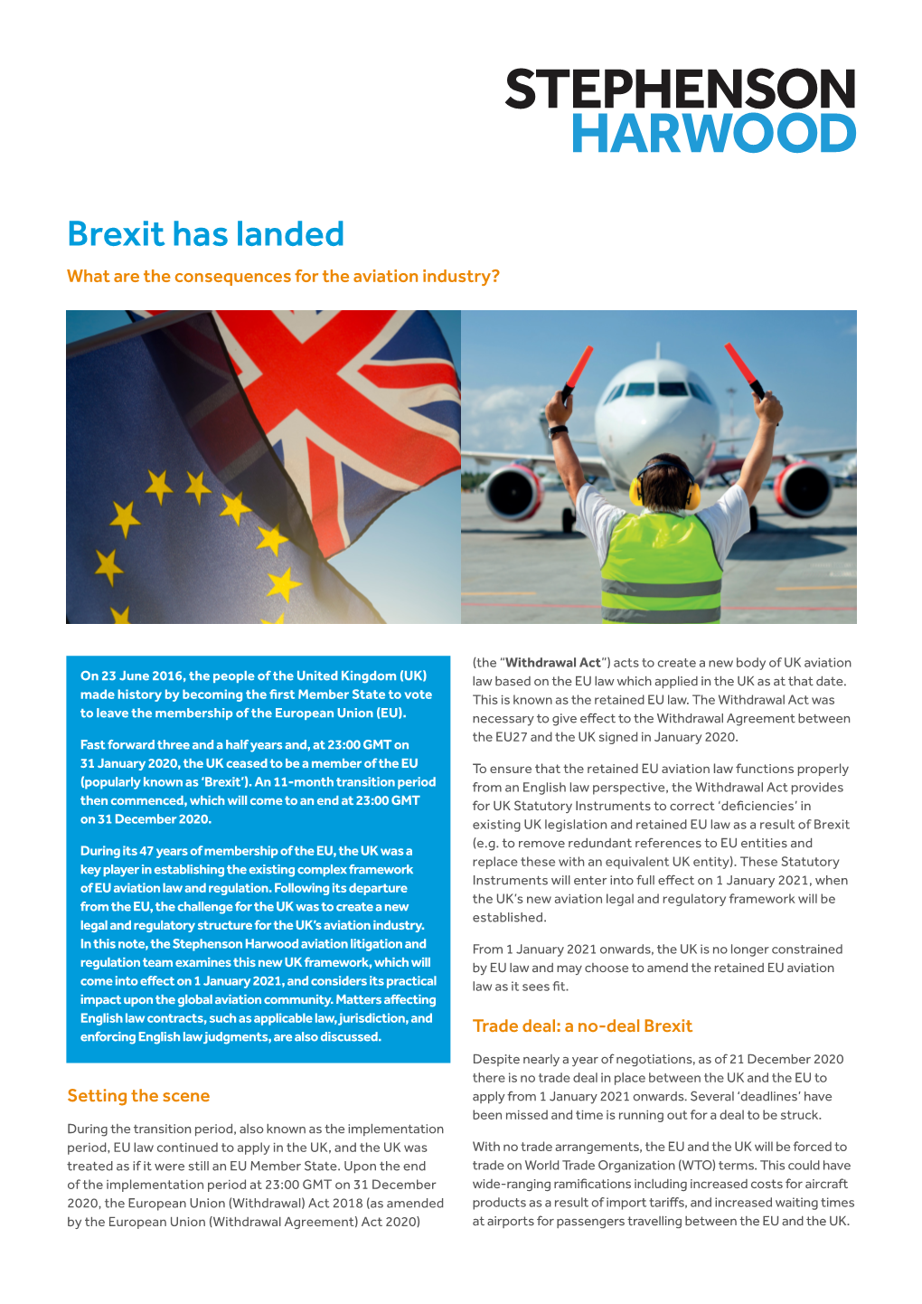 Brexit Has Landed What Are the Consequences for the Aviation Industry?