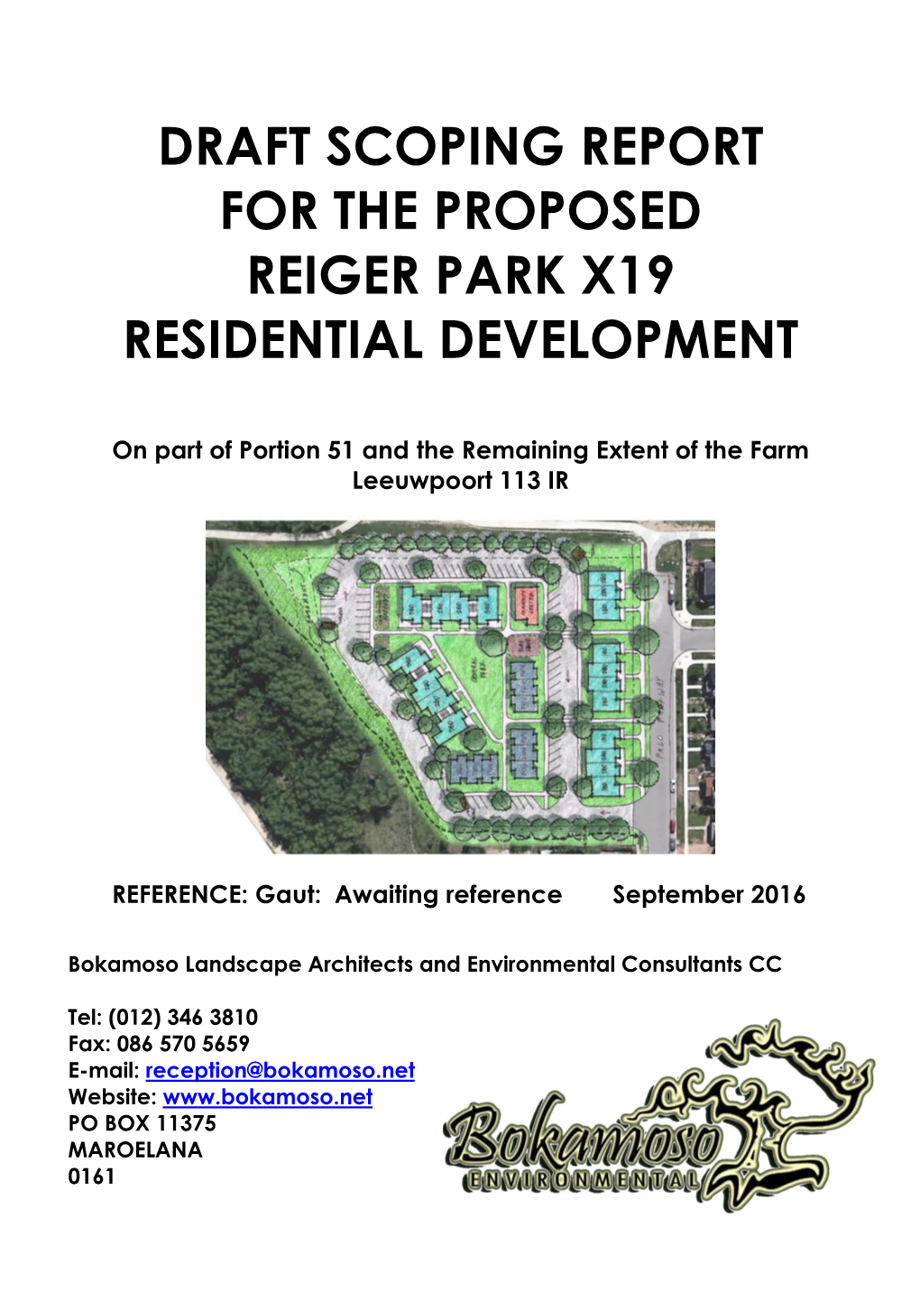 Draft Scoping Report for the Proposed Reiger Park X19 Residential Development