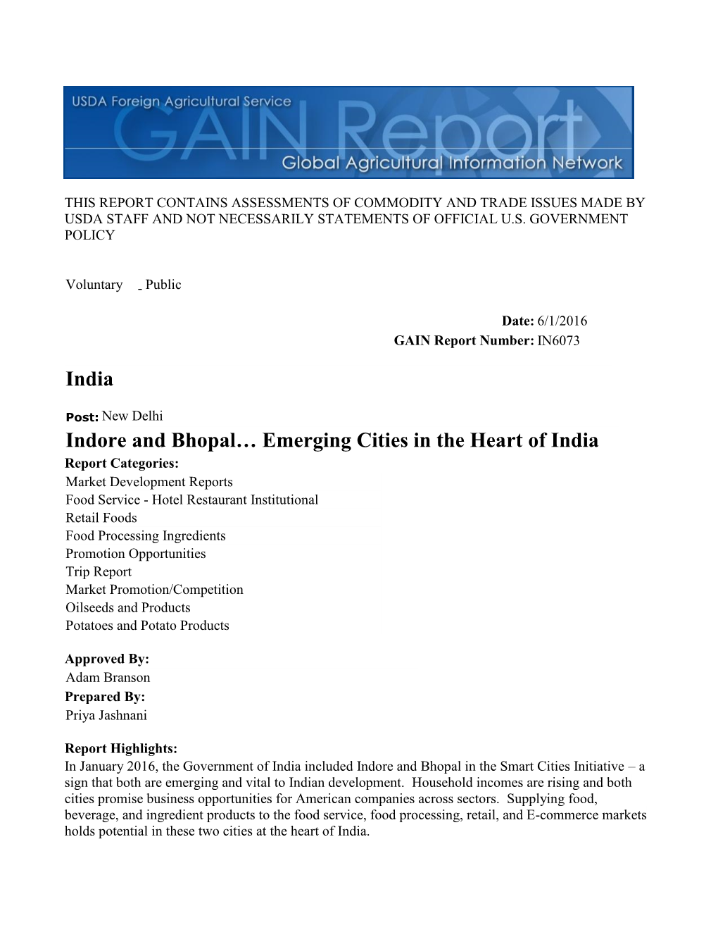 Indore and Bhopal… Emerging Cities in the Heart of India India