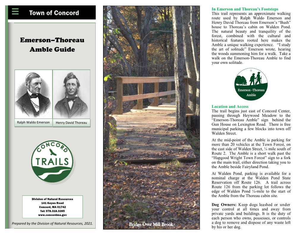 Emerson–Thoreau Amble Guide Town of Concord