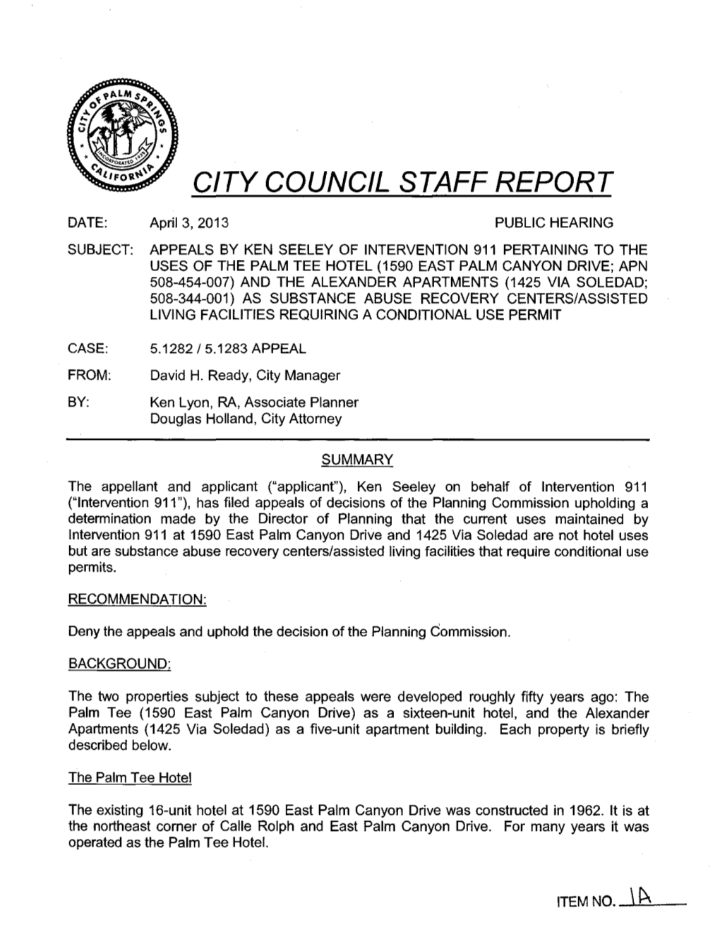 City Council Staff Report