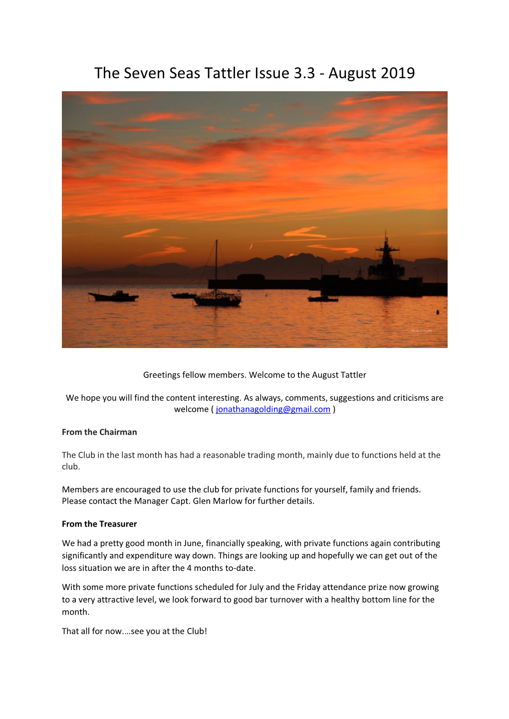 The Seven Seas Tattler Issue 3.3 - August 2019