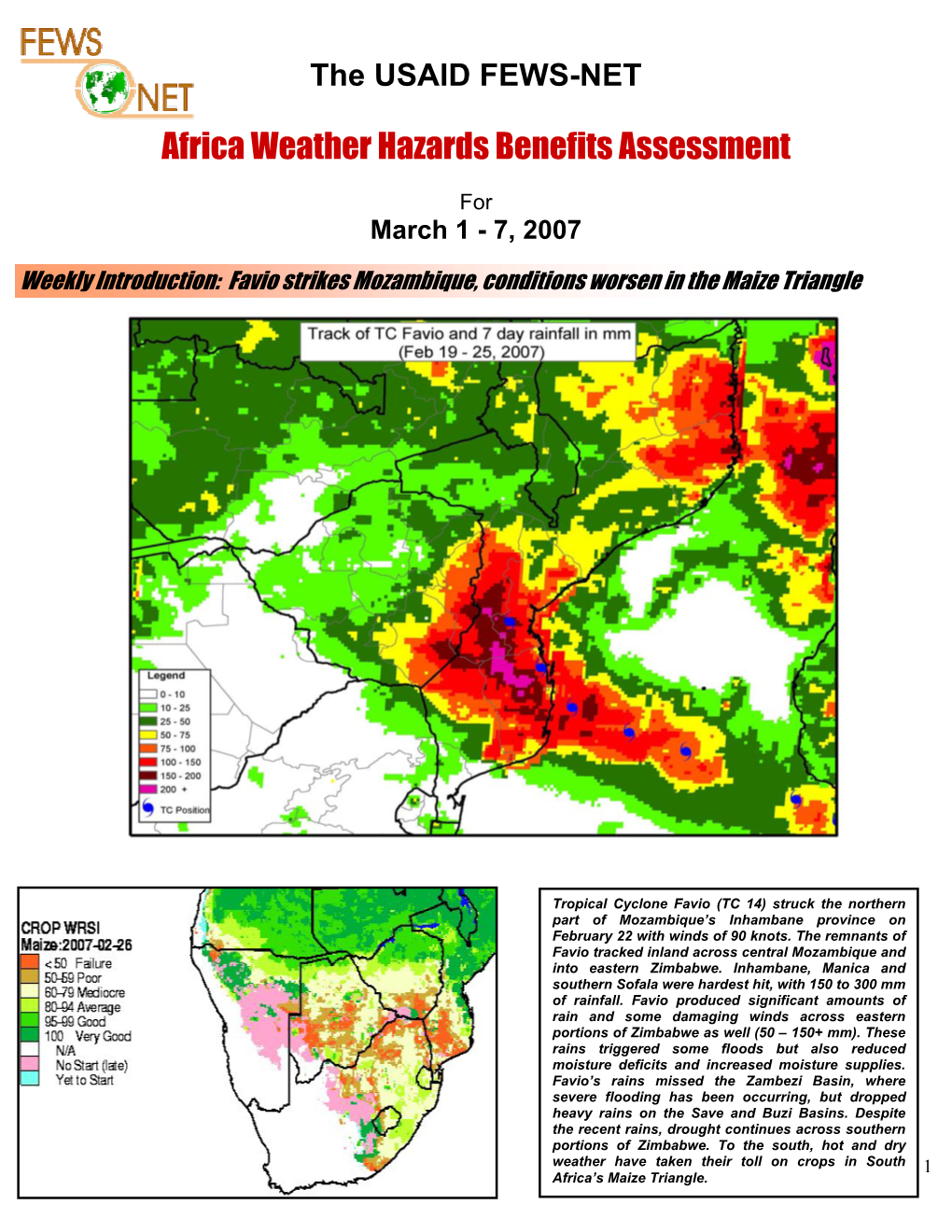 Africa Weather Hazards Benefits Assessment