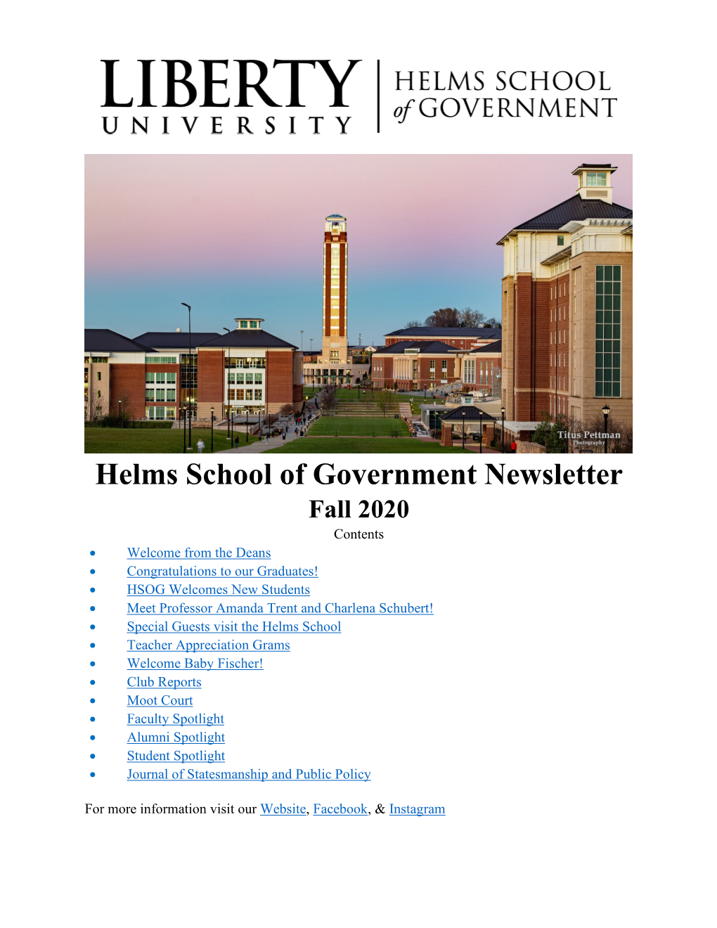 Fall 2020 Newsletter