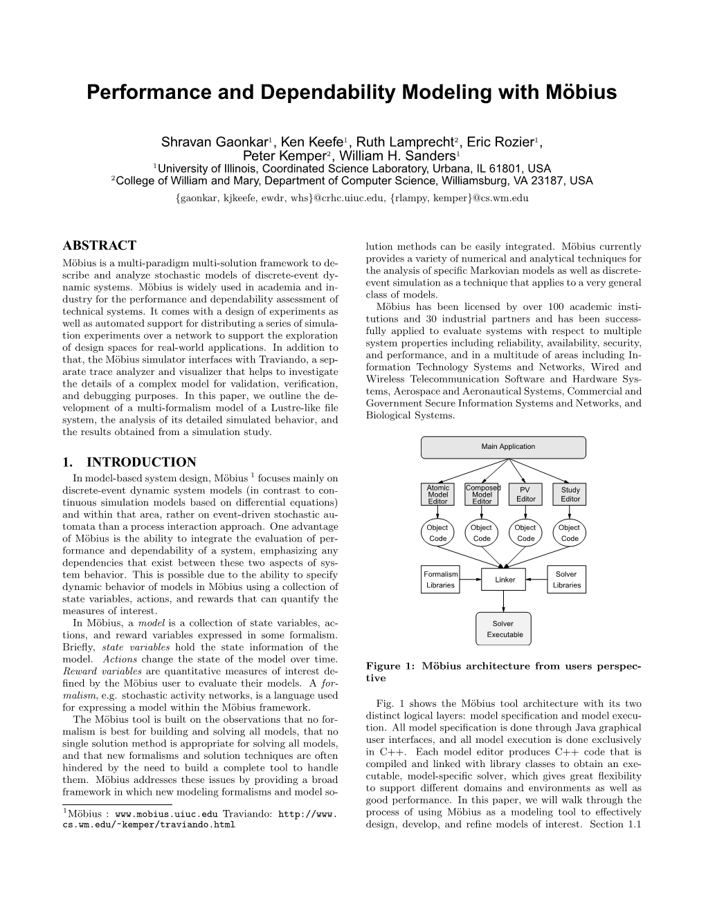 Performance and Dependability Modeling with Möbius