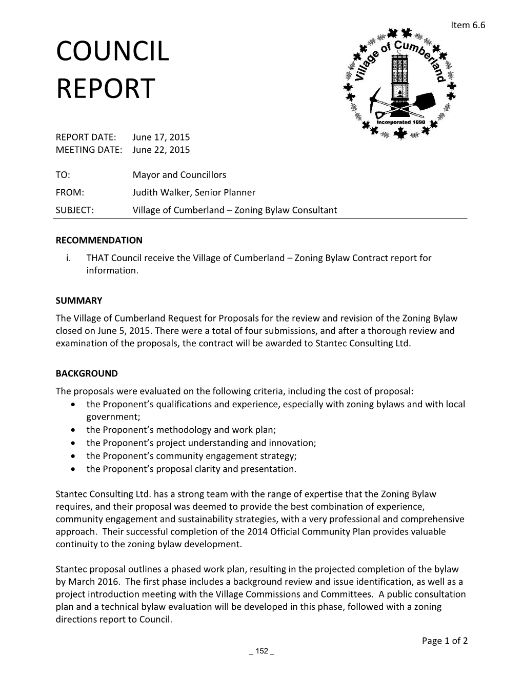 Council Report