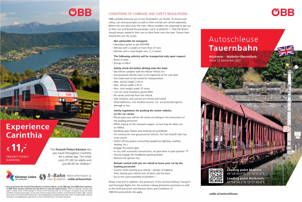 Experience Carinthia Autoschleuse Tauernbahn