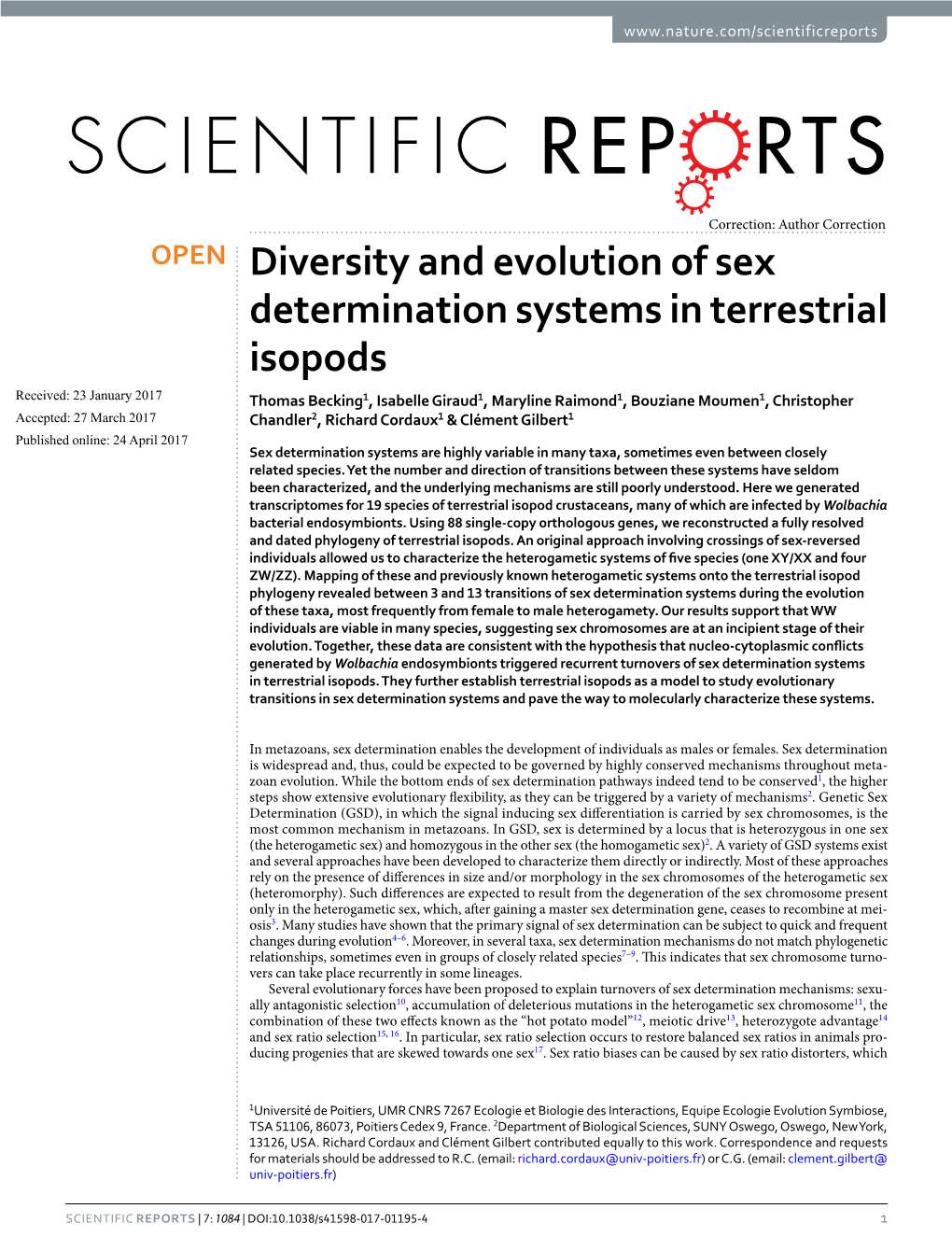 Diversity and Evolution of Sex Determination Systems in Terrestrial