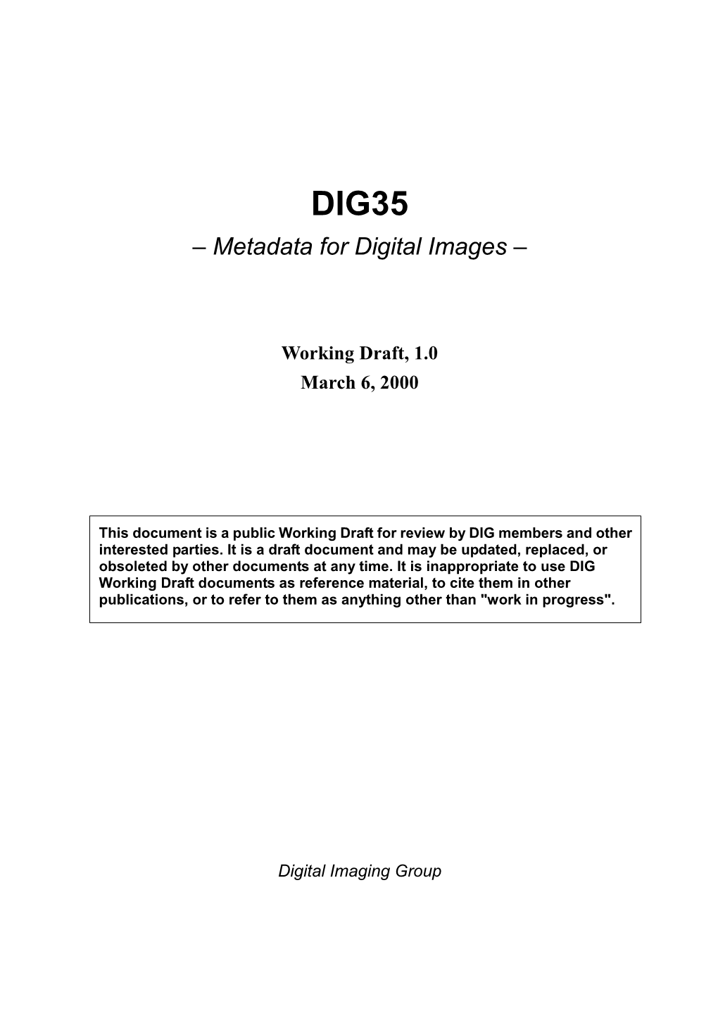 DIG35 Working Draft