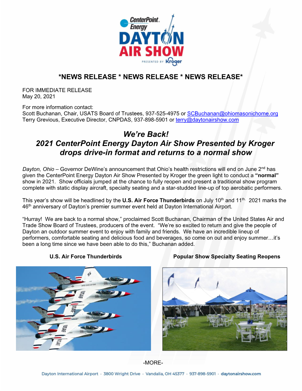 We're Back! 2021 Centerpoint Energy Dayton Air Show Presented By