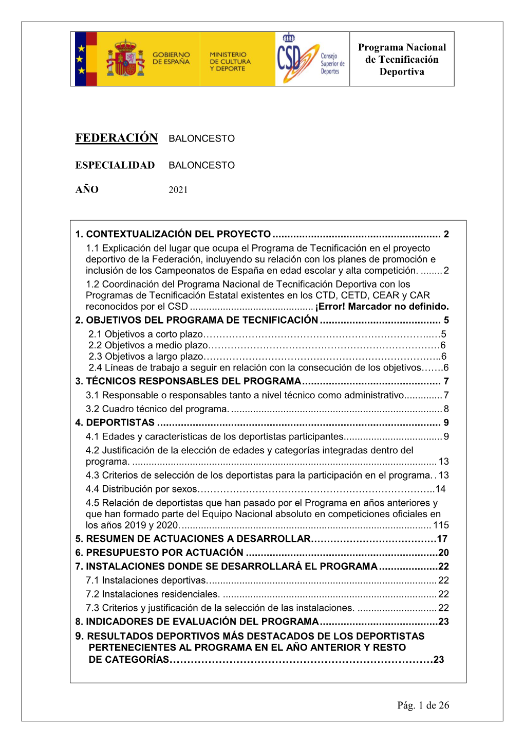 Proyecto Tecnificación 2021