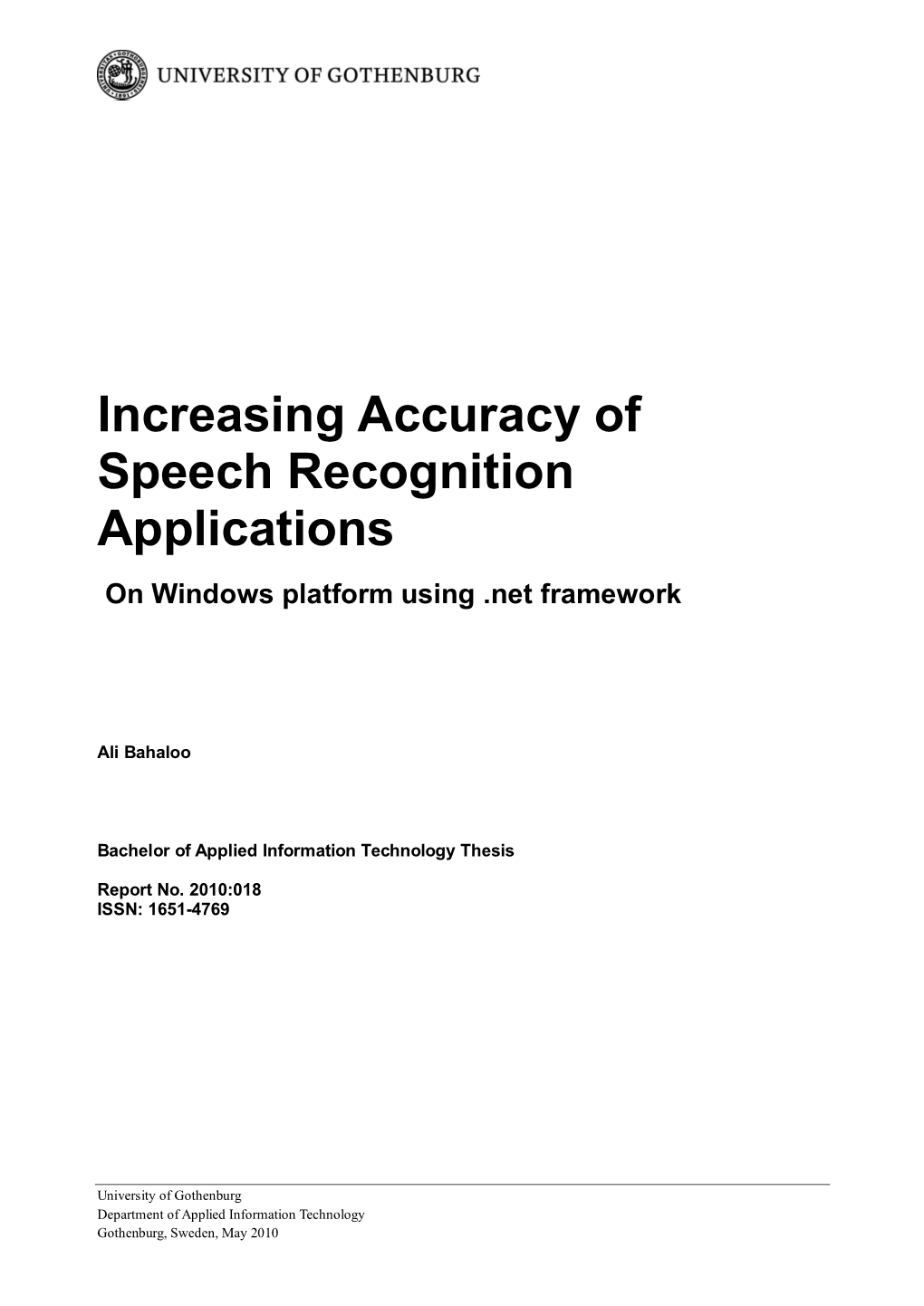 Increasing Accuracy of ASR Systems Using .NET Framework