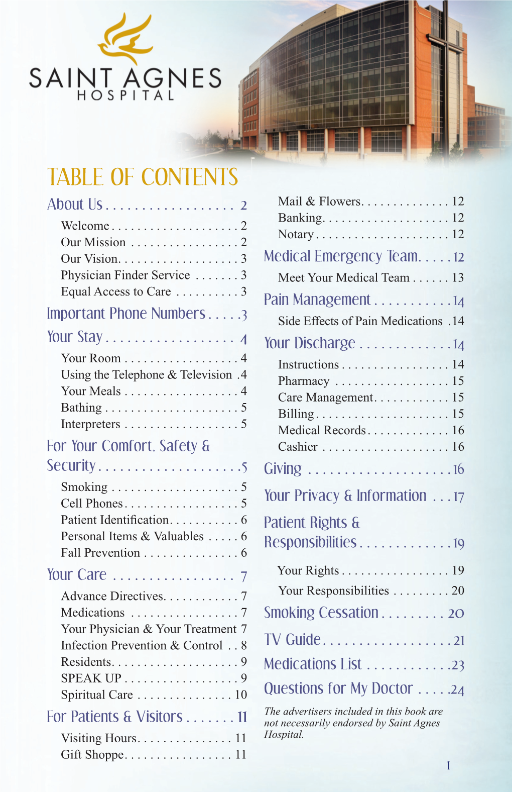 TABLE of CONTENTS About Us