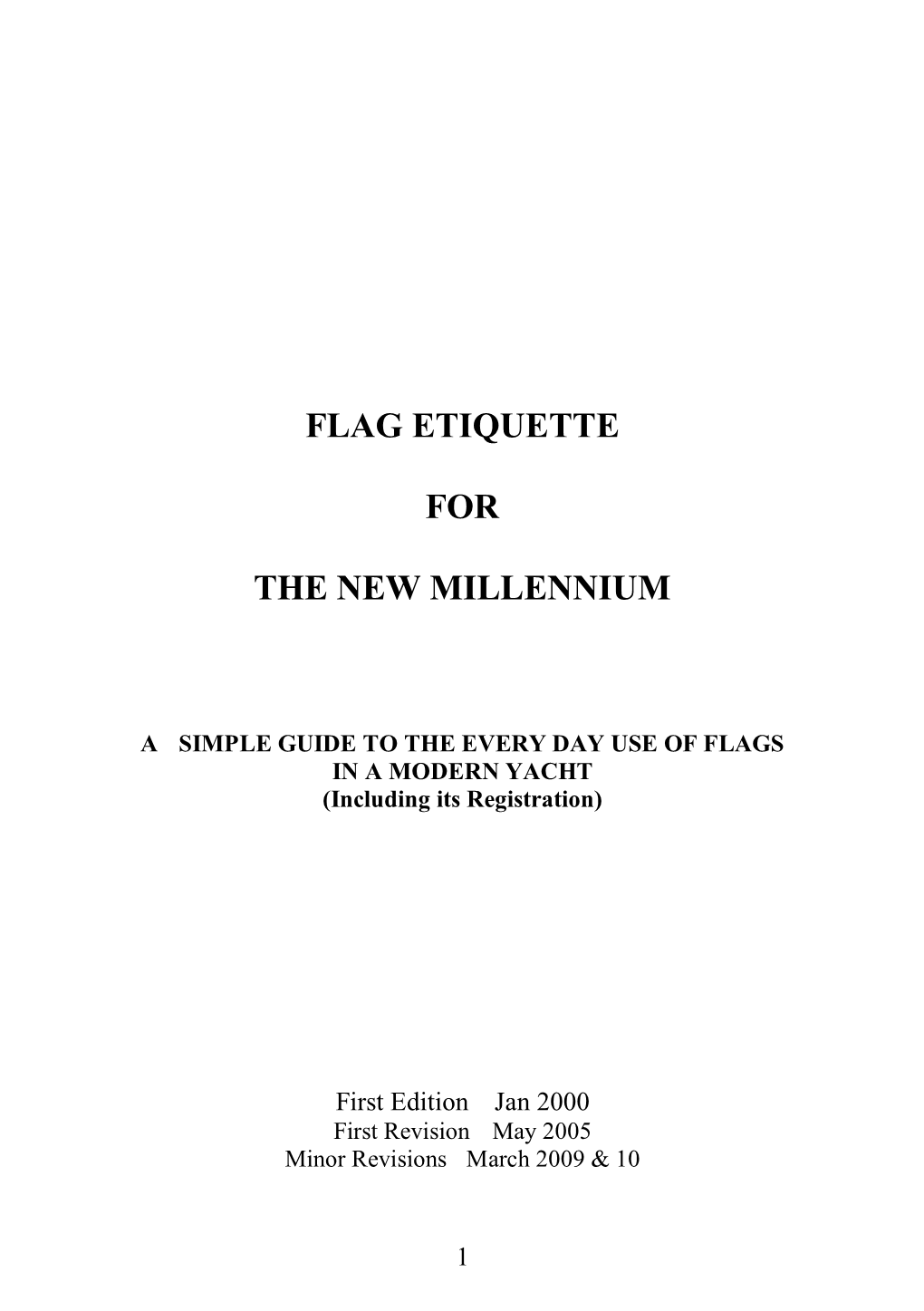 Flag Etiquette for the New Millennium
