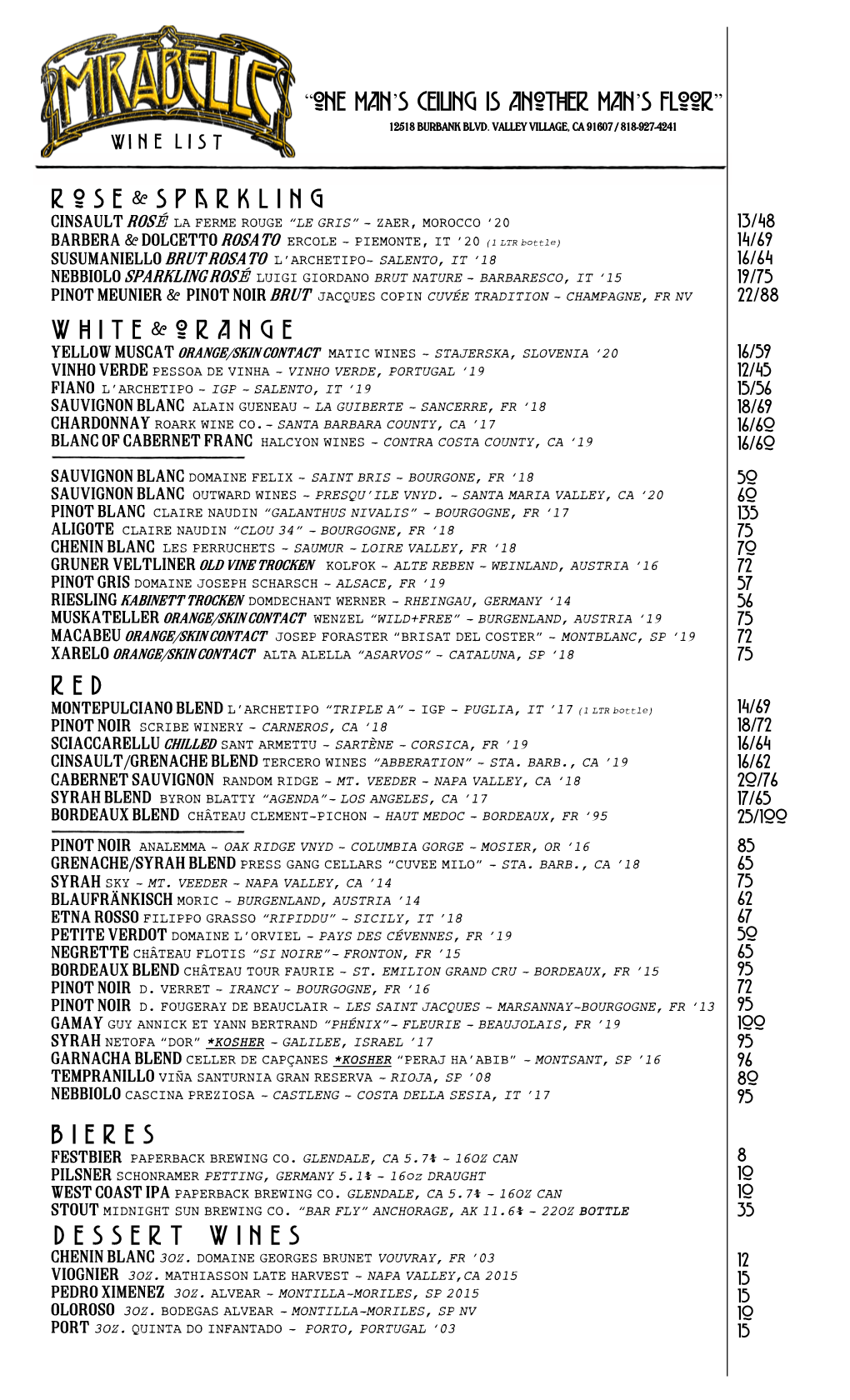 Mirabelle Wine List 06.19.2021