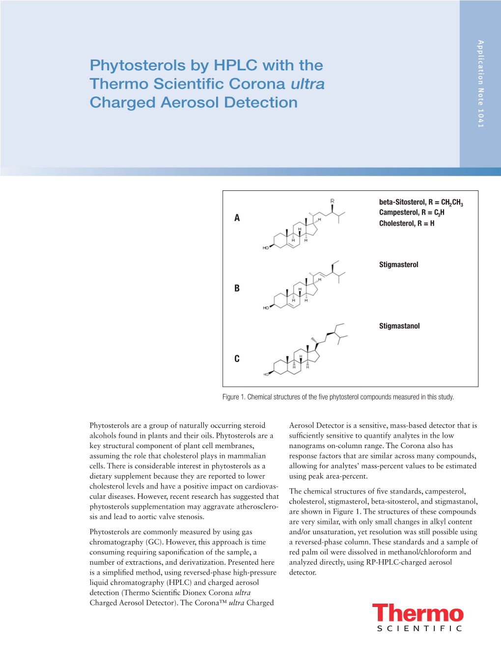 Phytosterols by HPLC with the Corona Ultra Charged Aerosol Detection