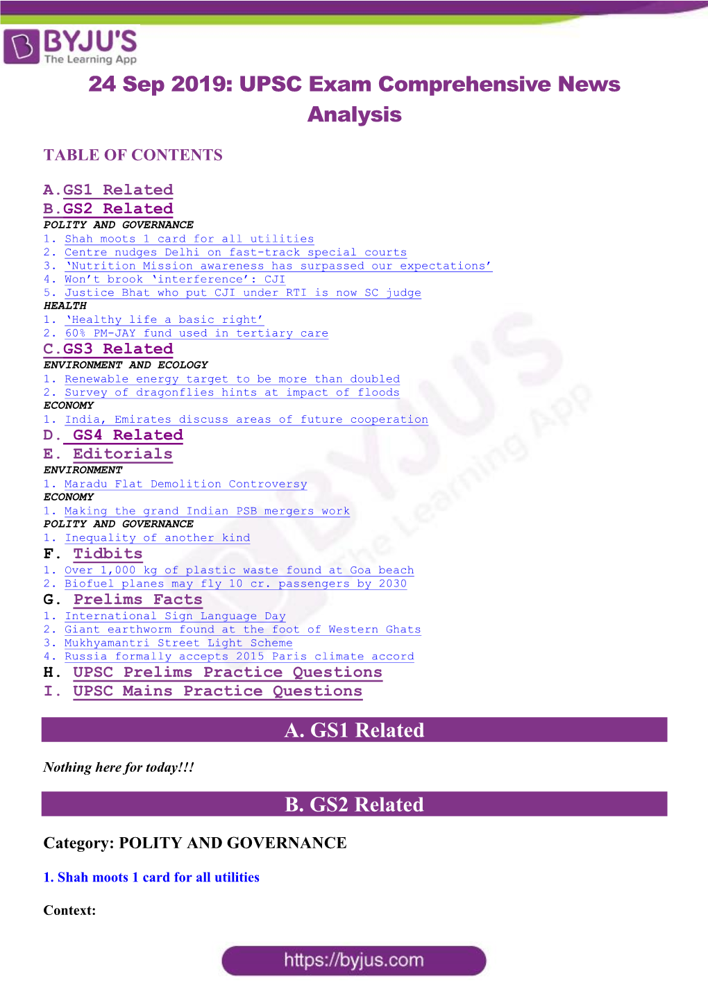 24 Sep 2019: UPSC Exam Comprehensive News Analysis