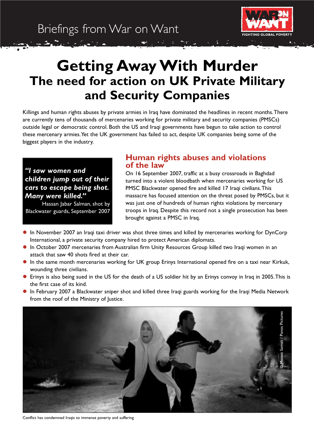 The Need for Action on UK Private Military and Security Companies