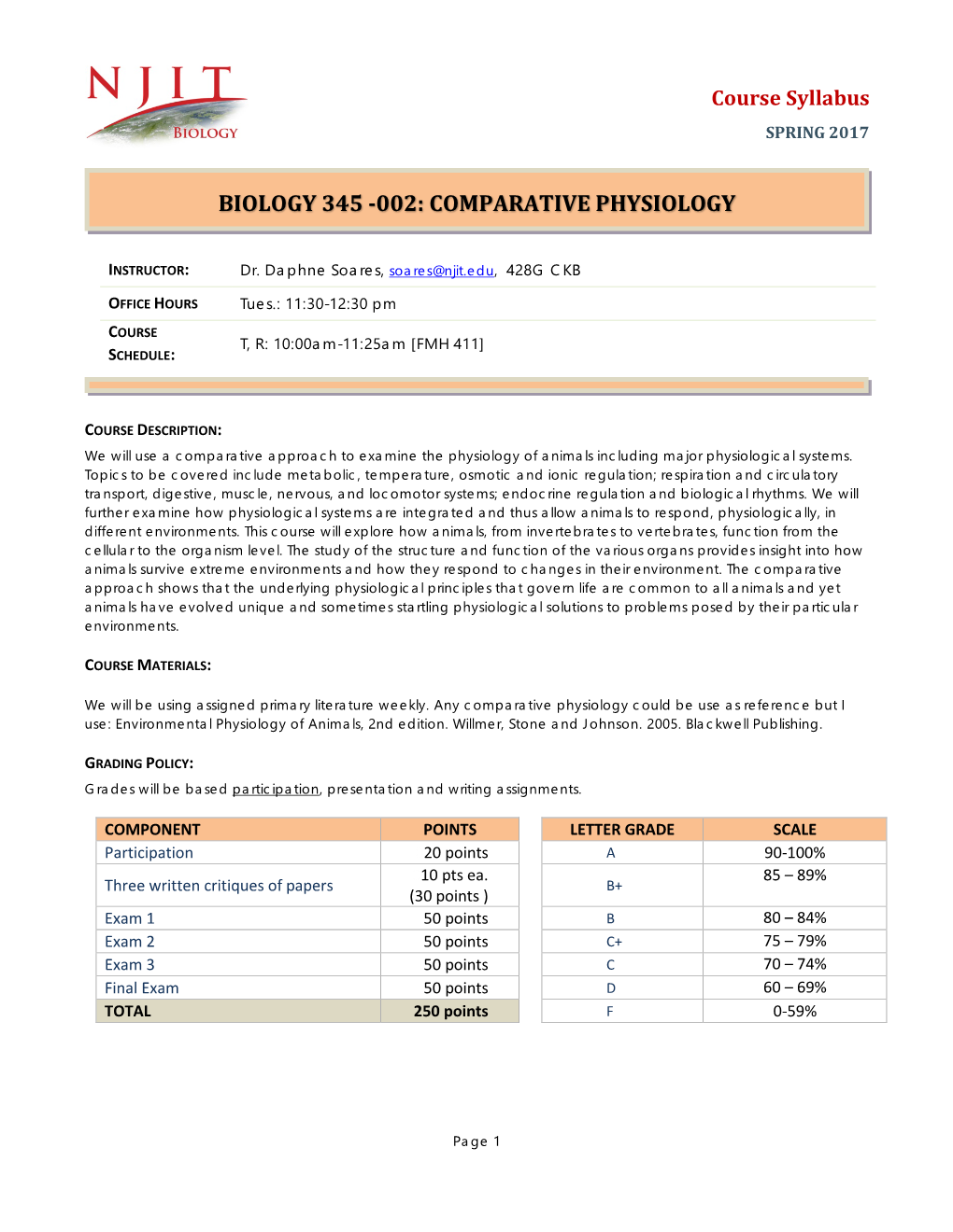 Comparative Physiology