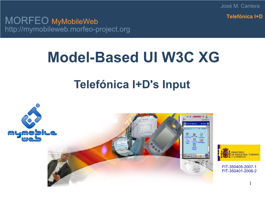 Slides for Work on Model-Based UI at Telefónica