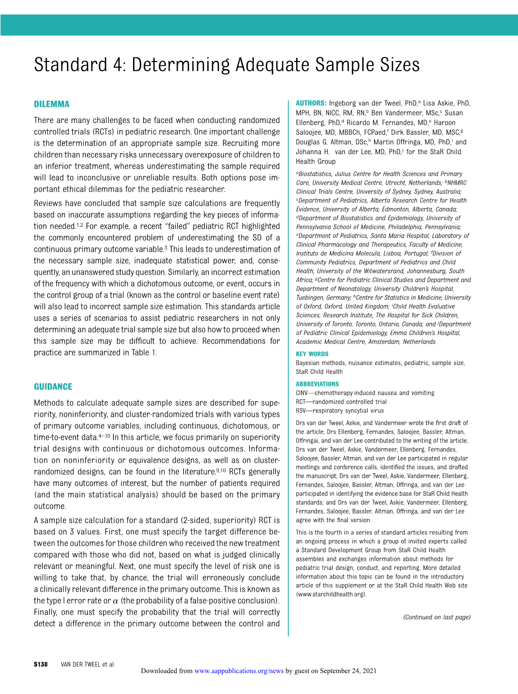 Determining Adequate Sample Sizes