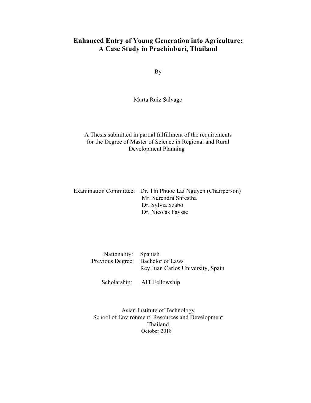 Enhanced Entry of Young Generation Into Agriculture: a Case Study in Prachinburi, Thailand