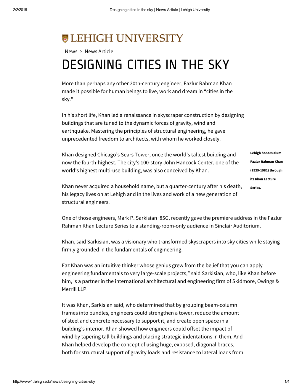 Designing Cities in the Sky | News Article | Lehigh University