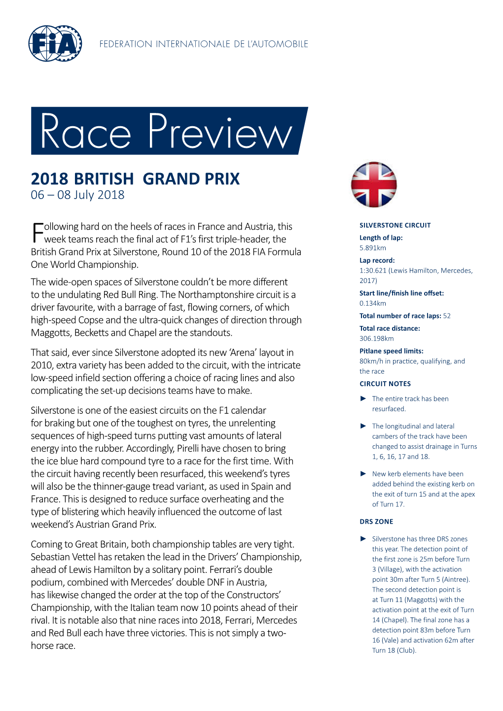 2018 BRITISH GRAND PRIX 06 – 08 July 2018