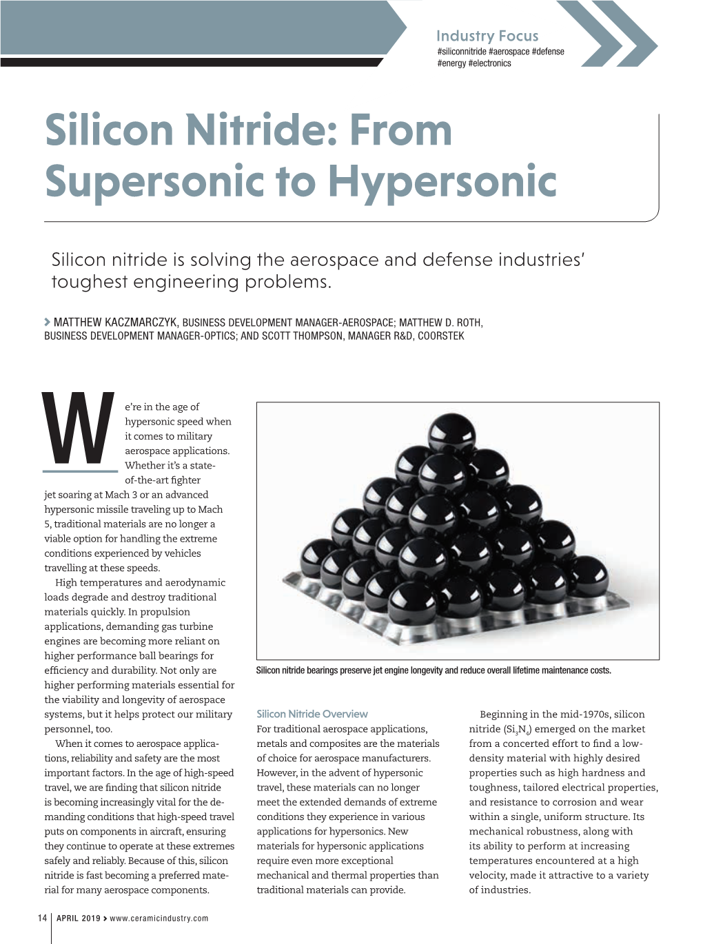 Silicon Nitride: from Supersonic to Hypersonic