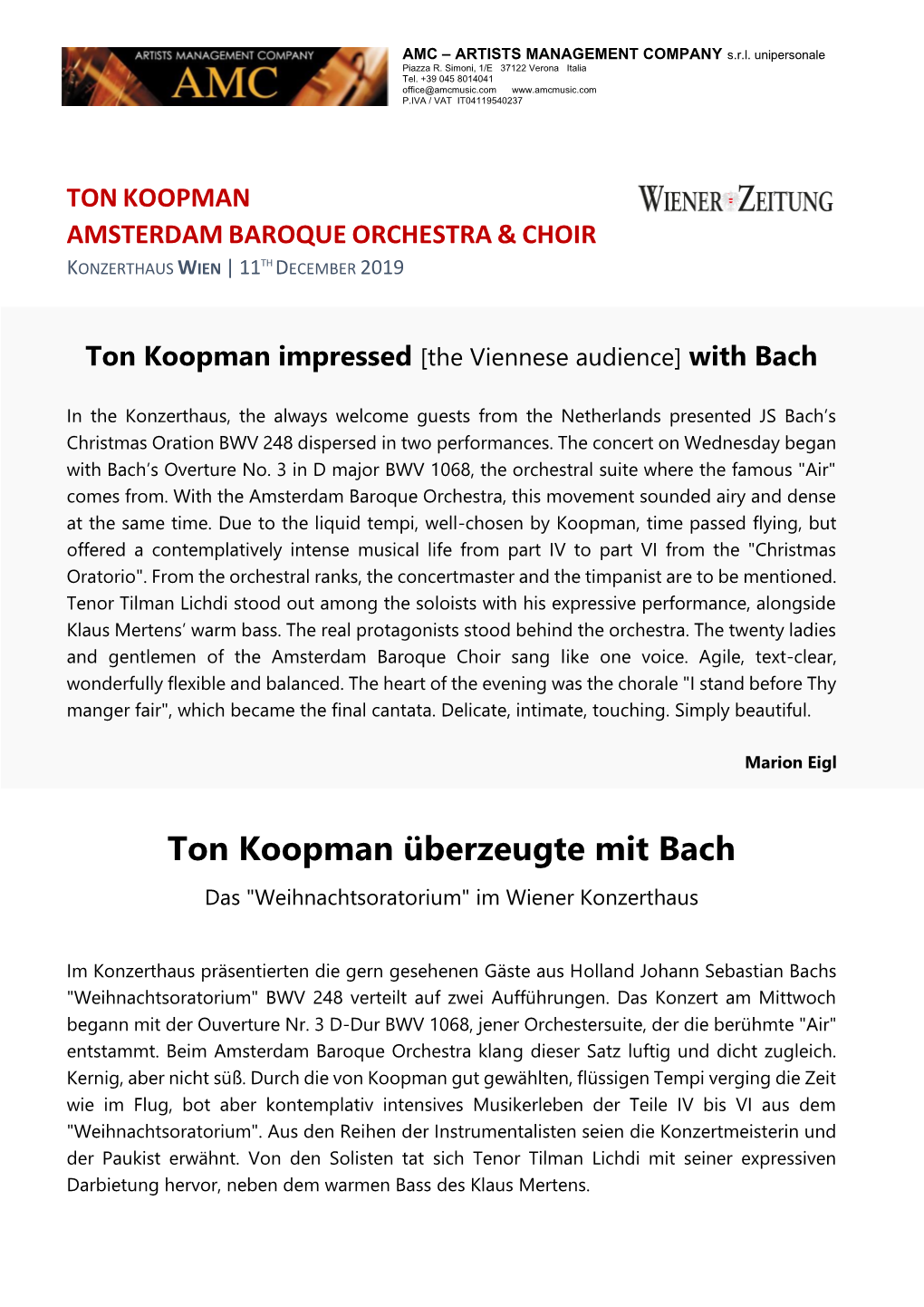 Ton Koopman Überzeugte Mit Bach