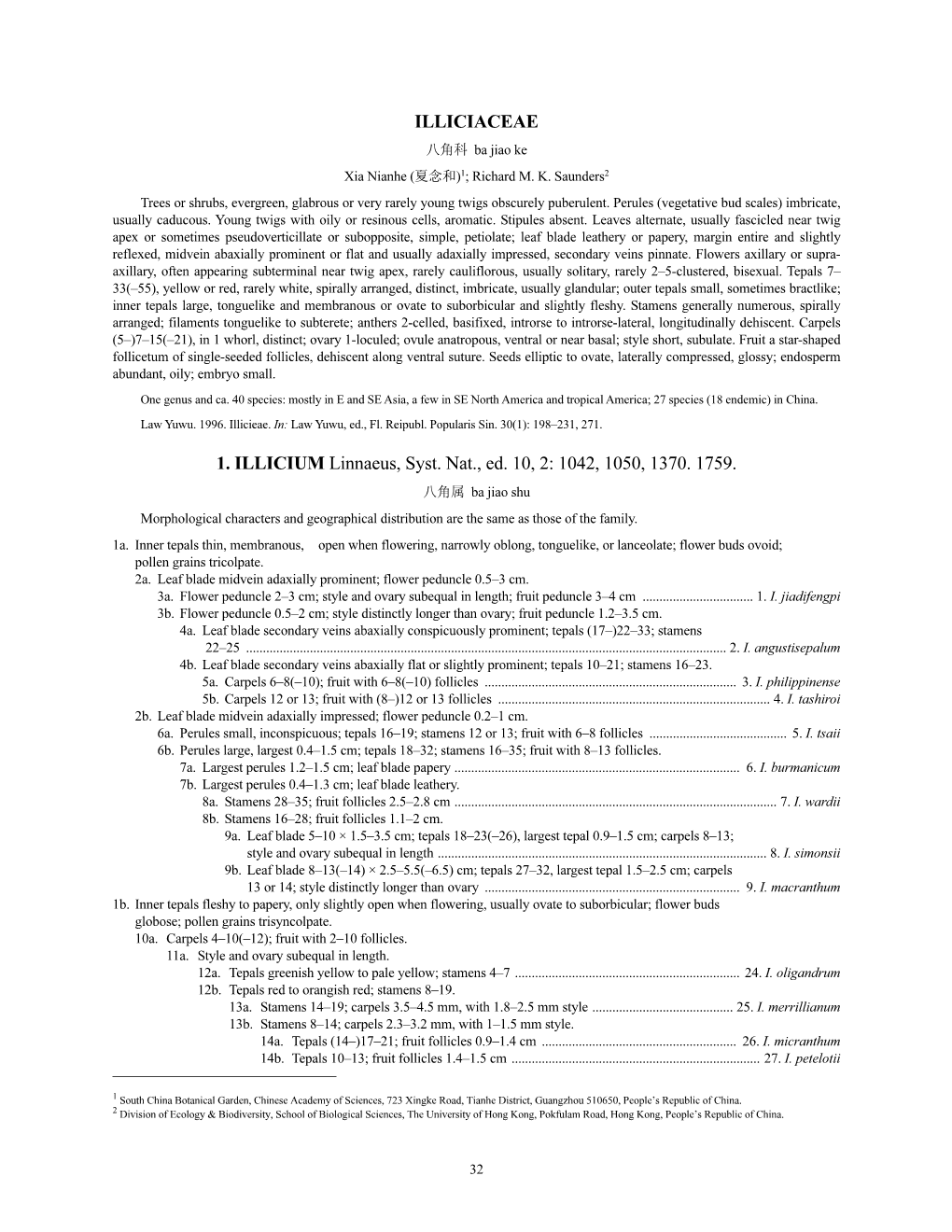 Illiciaceae (PDF)