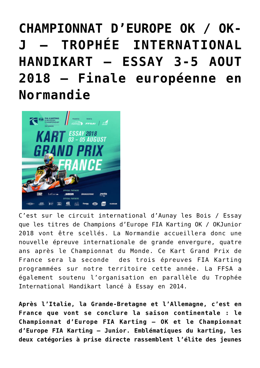 Trophée International Handikart &#8211