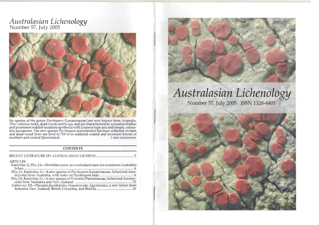 Australasian Lichenology Number 57, July 2005