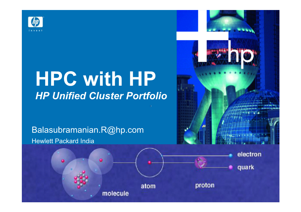 HPC with HP HP Unified Cluster Portfolio