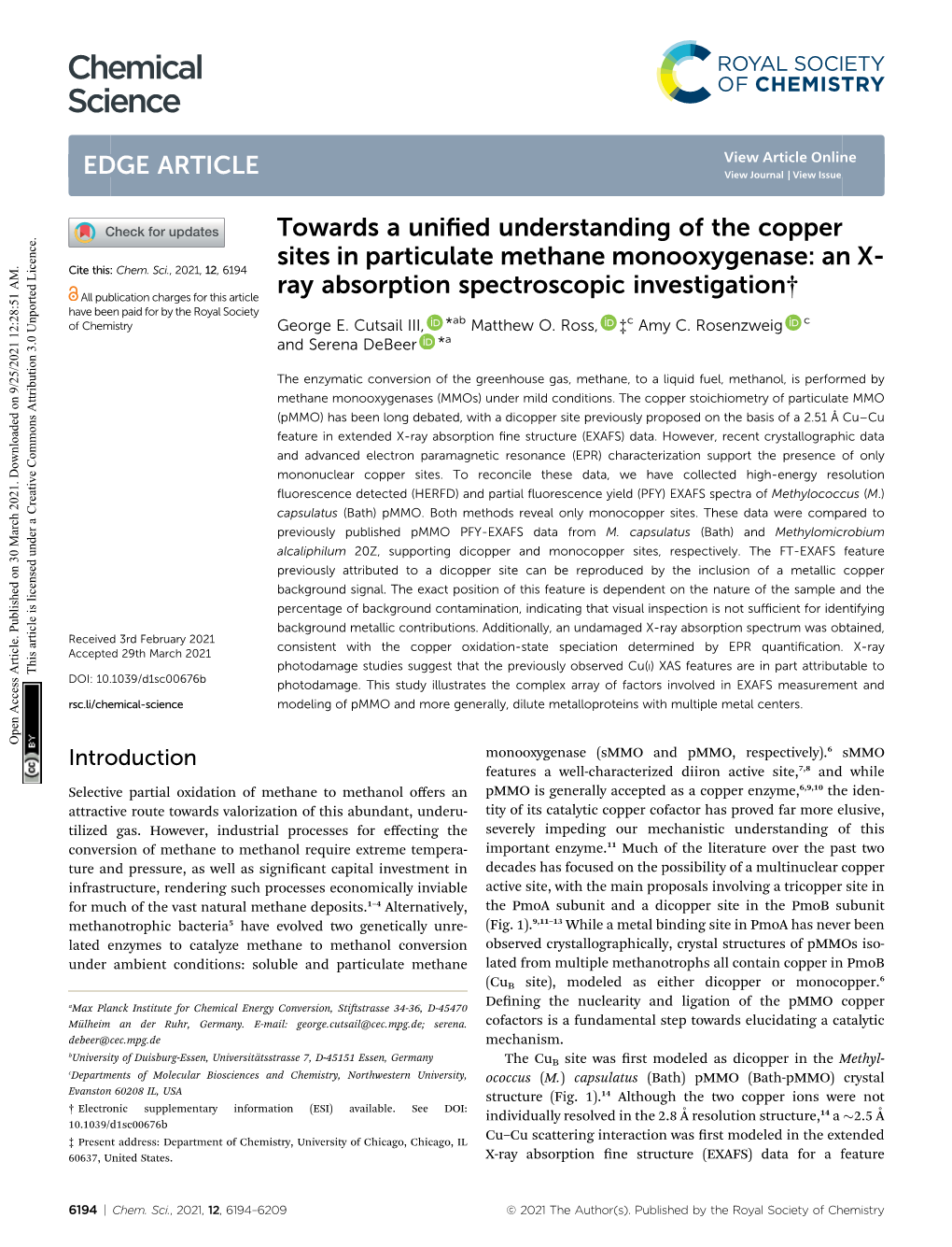 An X-Ray Absorption Spectroscopic Inve