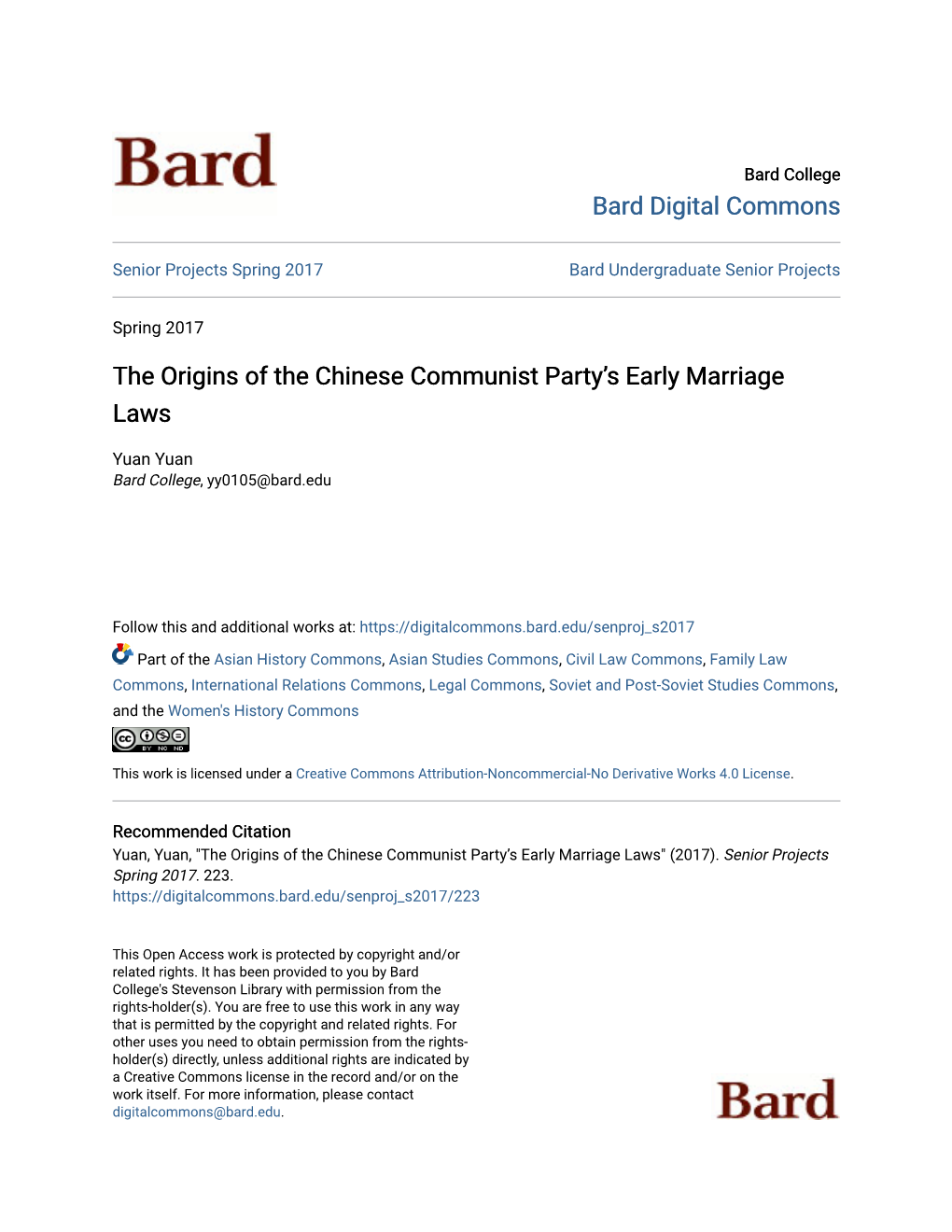 The Origins of the Chinese Communist Party's Early Marriage