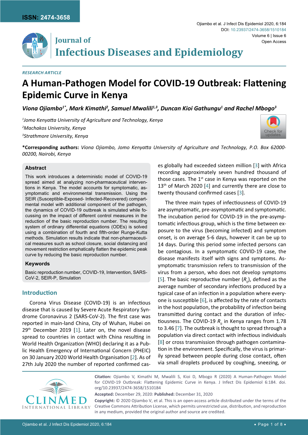 A Human-Pathogen Model for COVID-19 Outbreak