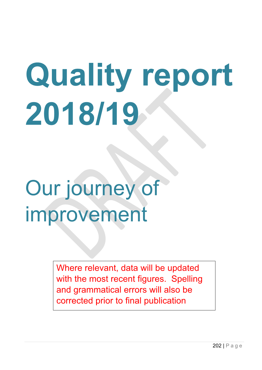 Our Journey of Improvement