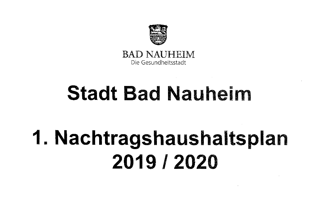 Stadt Bad Nauheim 1. Nachtragshaushaltsplan an 2019 / 2020
