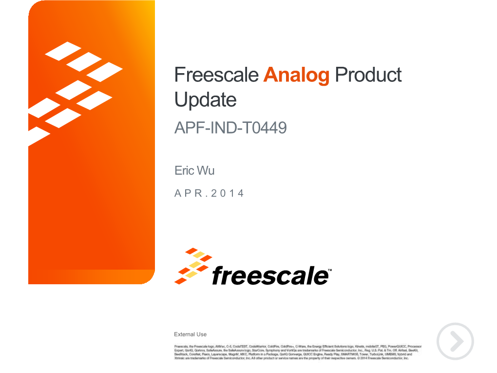 Freescale Analog Product Update APF-IND-T0449