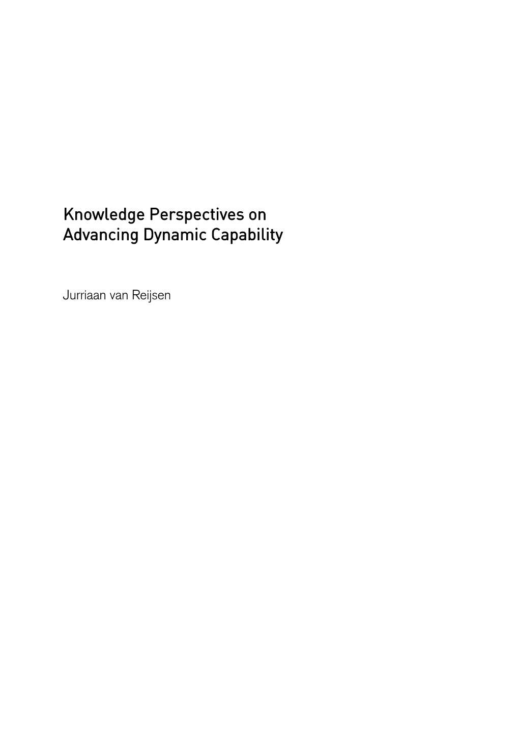 Phd Dissertation Jurriaan Van Reijsen