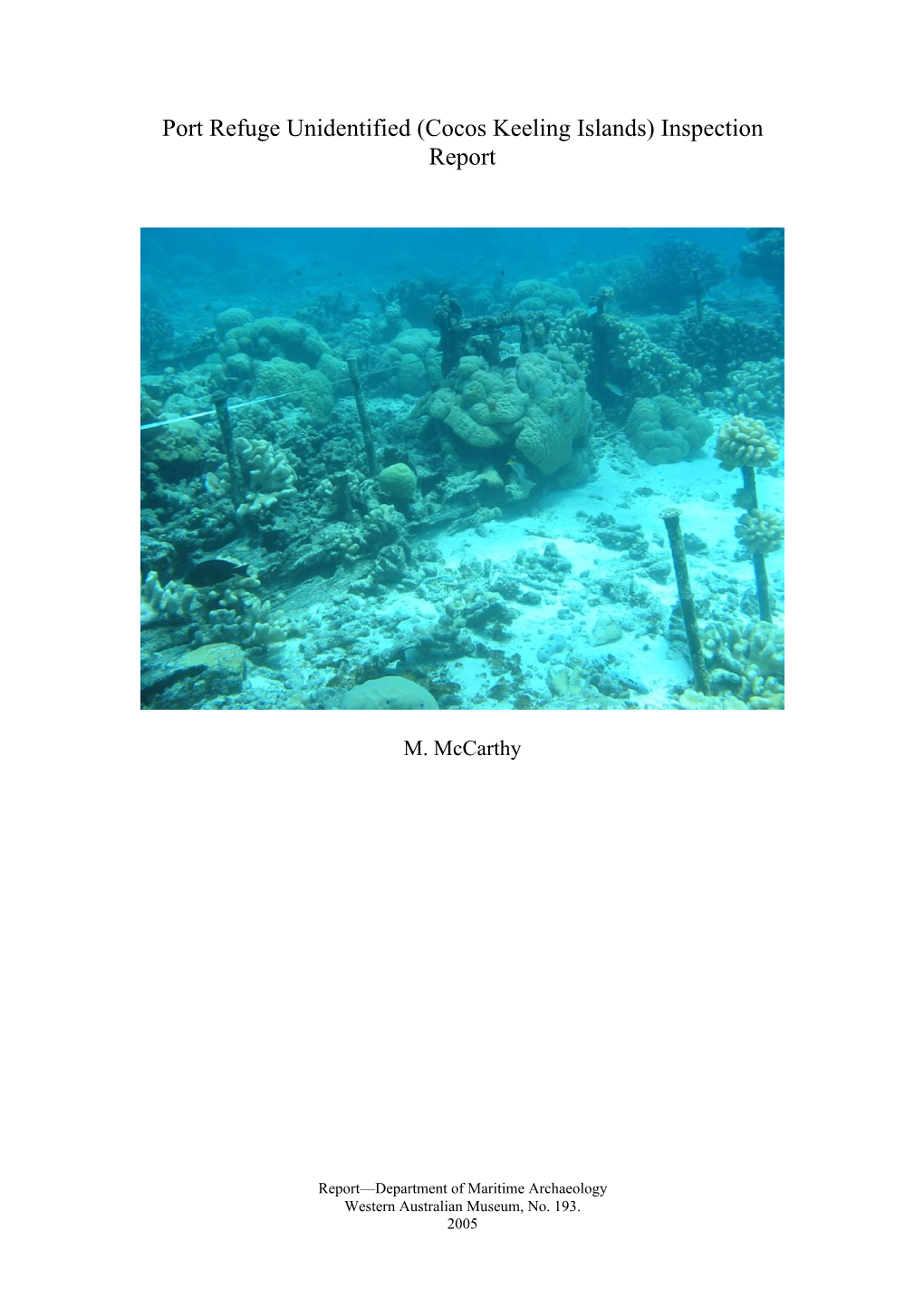Cocos Keeling Islands) Inspection Report