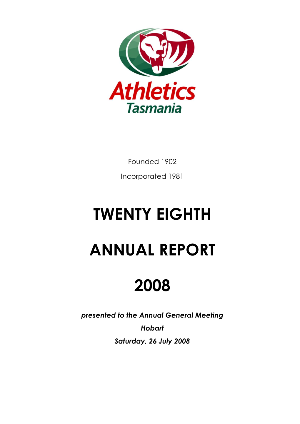 Athletics Tasmania Annual Report