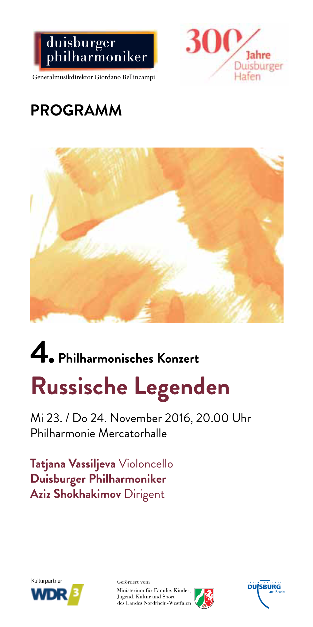 4. Philharmonisches Konzert Russische Legenden Mi 23