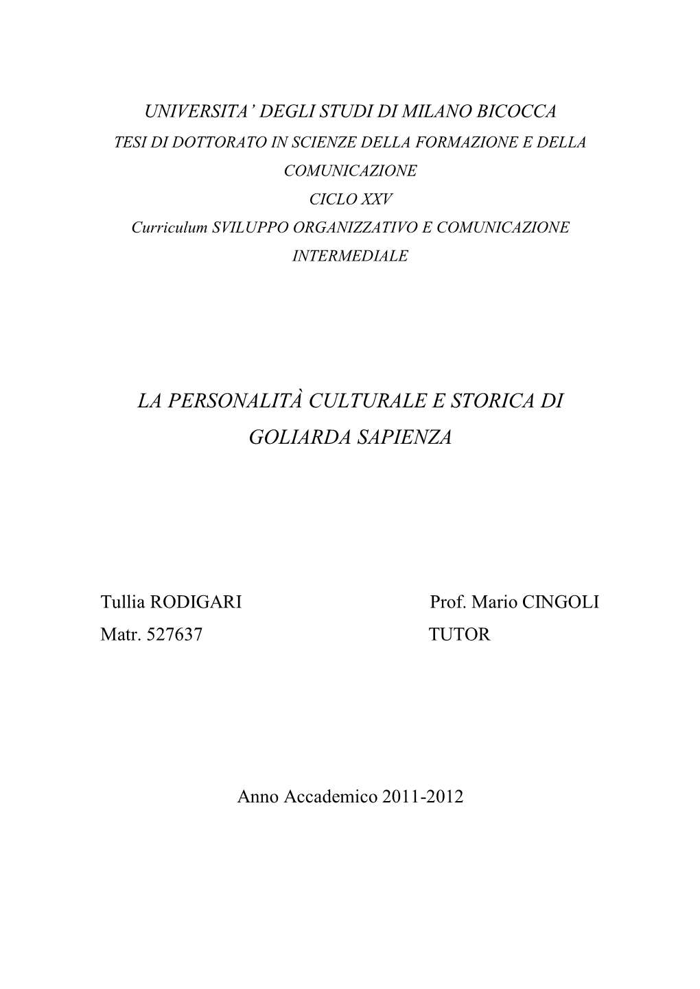 La Personalità Culturale E Storica Di Goliarda Sapienza